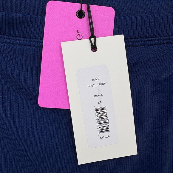 NWT ALIX NYC Hester Bodysuit Asymmetric, Sz XS, Marine Blue Luxury Modern Sexy - Picture 12 of 12